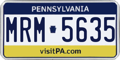 PA license plate MRM5635