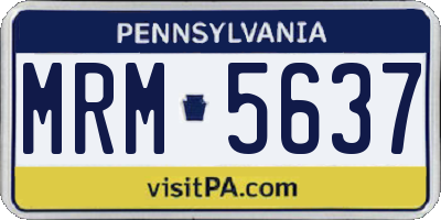 PA license plate MRM5637
