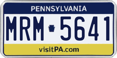 PA license plate MRM5641