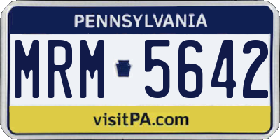 PA license plate MRM5642