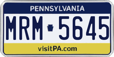 PA license plate MRM5645