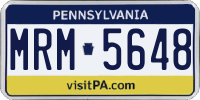 PA license plate MRM5648