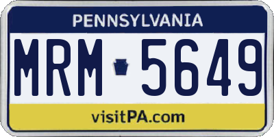 PA license plate MRM5649