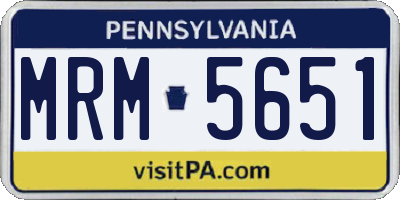 PA license plate MRM5651