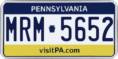 PA license plate MRM5652