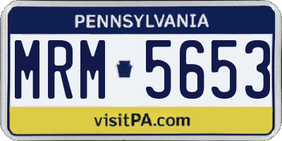 PA license plate MRM5653