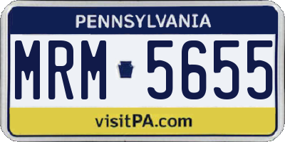 PA license plate MRM5655
