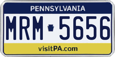 PA license plate MRM5656
