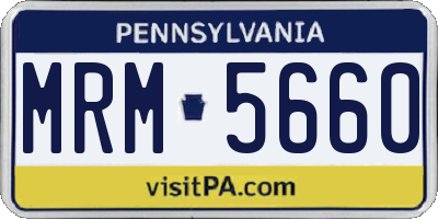 PA license plate MRM5660