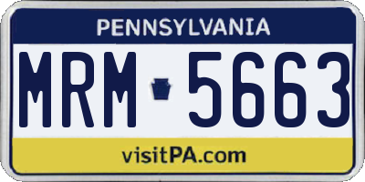 PA license plate MRM5663