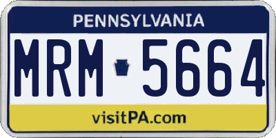 PA license plate MRM5664