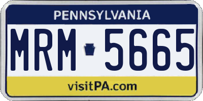 PA license plate MRM5665