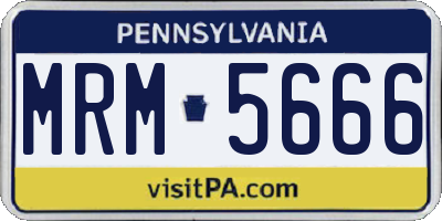 PA license plate MRM5666