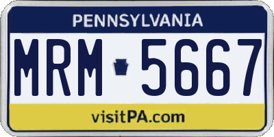 PA license plate MRM5667