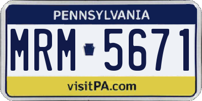 PA license plate MRM5671