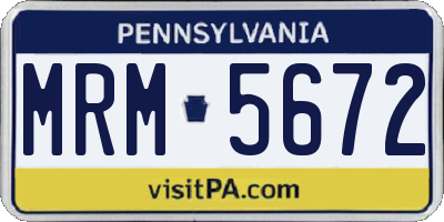 PA license plate MRM5672