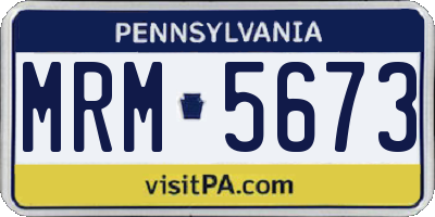 PA license plate MRM5673