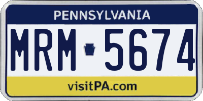 PA license plate MRM5674