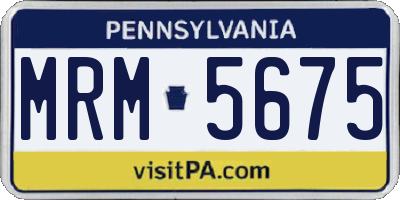PA license plate MRM5675