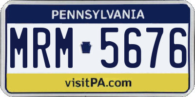PA license plate MRM5676