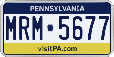 PA license plate MRM5677