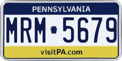 PA license plate MRM5679