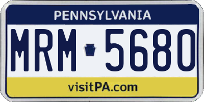 PA license plate MRM5680