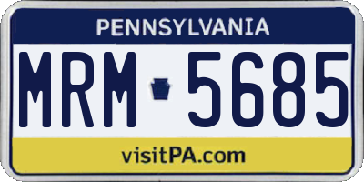 PA license plate MRM5685