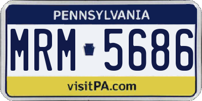 PA license plate MRM5686