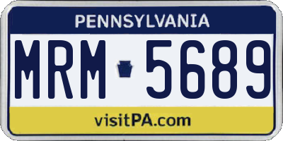 PA license plate MRM5689