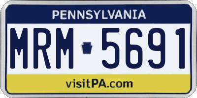 PA license plate MRM5691