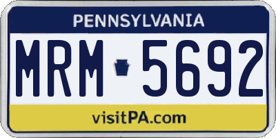 PA license plate MRM5692
