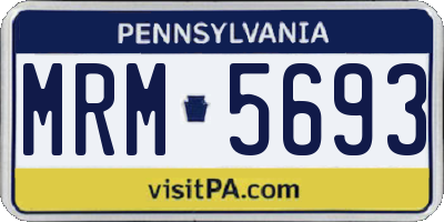 PA license plate MRM5693