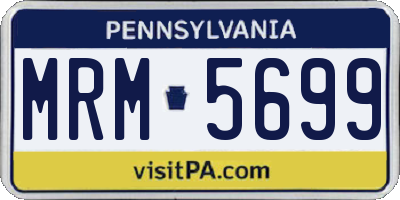 PA license plate MRM5699