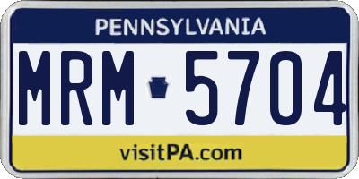 PA license plate MRM5704