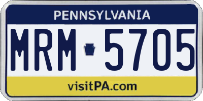 PA license plate MRM5705