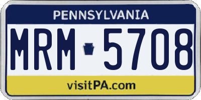PA license plate MRM5708