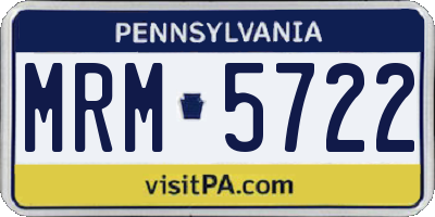 PA license plate MRM5722