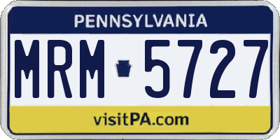 PA license plate MRM5727