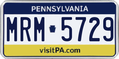 PA license plate MRM5729