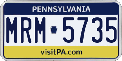PA license plate MRM5735
