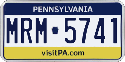 PA license plate MRM5741