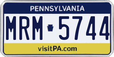 PA license plate MRM5744