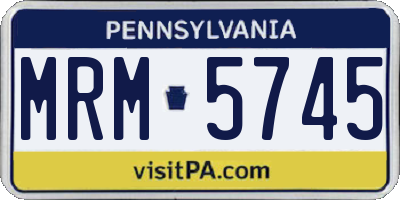 PA license plate MRM5745