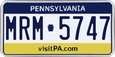 PA license plate MRM5747