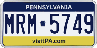 PA license plate MRM5749