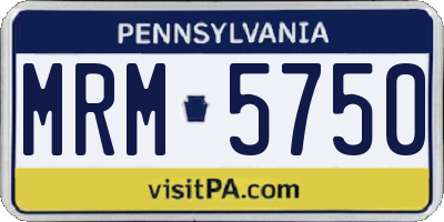 PA license plate MRM5750