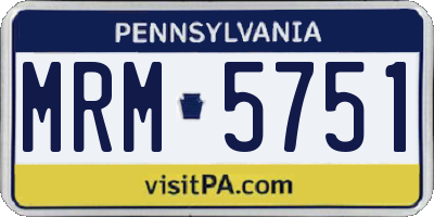 PA license plate MRM5751