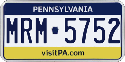PA license plate MRM5752