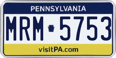 PA license plate MRM5753